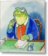 The Wind In The Willows Toad Composing A Letter Metal Print