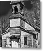 This Old Church In Black And White Metal Print