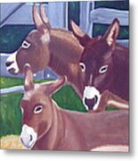 Three Donkeys Metal Print