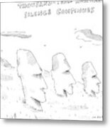 Three Easter Island Heads Are Show Metal Print