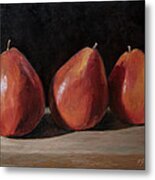 Three Red Pears Metal Print