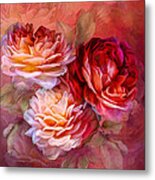 Three Roses - Red Metal Print