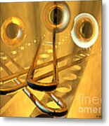 Three Trombones Metal Print