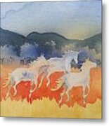 Three Wild Horses Metal Print