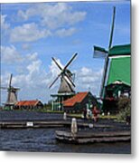 Zaanse Schans Windmills, Amsterdam, The Netherlands Metal Print
