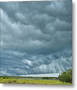 Thunder Storm Over Countryside Metal Print