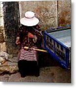 Tibet - Lhasa - Woman And Companion Metal Print