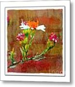 Tiny Wildflowers - Digital Paint Iv White Frame Metal Print