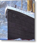 Titanic At Sea Full Speed Ahead Metal Print