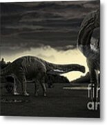 Titanosaurs In The First Storm Metal Print