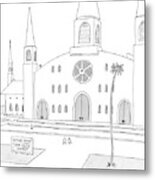 Title: Spec Church. A Billboard Outside A Church Metal Print