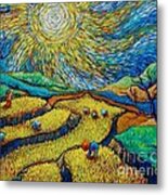 Toil Today Dream Tonight Diptych Painting Number 1 After Van Gogh Metal Print