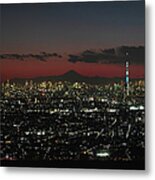 Tokyo Skytree, Fuji, And Tokyo Tower Metal Print