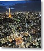 Tokyo Tower At Night Metal Print