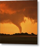 Tornado Sunset 11 X 14 Crop Metal Print