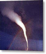 Tornado With Rainbow In Mulvane Kansas Metal Print