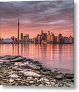 Toronto Skyline At Sunset Metal Print