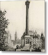 Trafalgar Square, With Big Ben Metal Print