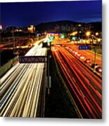 Traffic Trails Metal Print