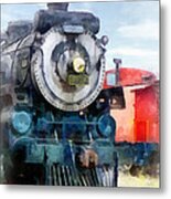 Train - Locomotive And Caboose Metal Print