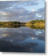 Tranquil Autumn Lake In The Evening Metal Print