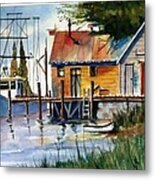 Trawler At Rest Sold Metal Print