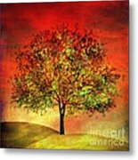 Tree At Sunset Metal Print