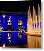Union Station And Fountain In Royal Blue Metal Print