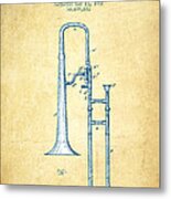Trombone Patent From 1902 - Vintage Paper Metal Print