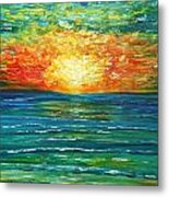 Turquoise At Sunset, Paphos, Cyprus Metal Print