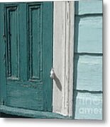 Turquoise Door Metal Print