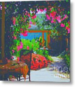 Tuscan Courtyard Metal Print