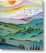 Tuscany Sunset Metal Print