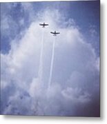 Two Airplanes Flying Metal Print