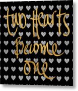 Two Hearts Become One Pattern Metal Print