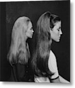 Two Models Wearing Hairpieces Metal Print