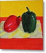 Two Peppers Metal Print