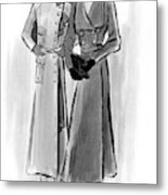 Two Young Women Wearing Lyolene And Mainbocheri Metal Print