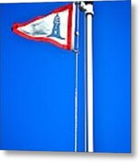 Tybee Lighthouse Flag Metal Print