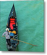 Typical Gondola In Venice - Italy Metal Print