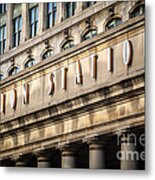 Union Station Chicago Sign And Building Metal Print