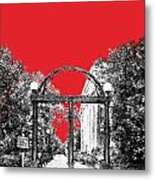 University Of Georgia - Georgia Arch - Red Metal Print
