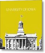 University Of Iowa - Mustard Yellow Metal Print