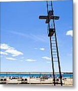 Unoccupied Lifeguard Platform On  The Beach Metal Print