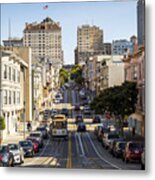 Usa, California, San Francisco, Cable Car Metal Print