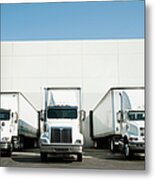 Usa, California, Santa Ana, Trucks And Metal Print