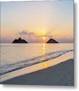 Usa, Hawaii, Oahu, Lanikai Beach Metal Print