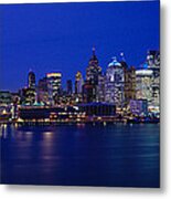 Usa, Michigan, Detroit, Night Metal Print