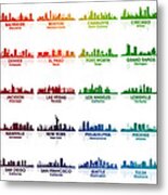 Usa Skylines Metal Print