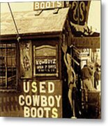 Used Cowboy Boots Metal Print